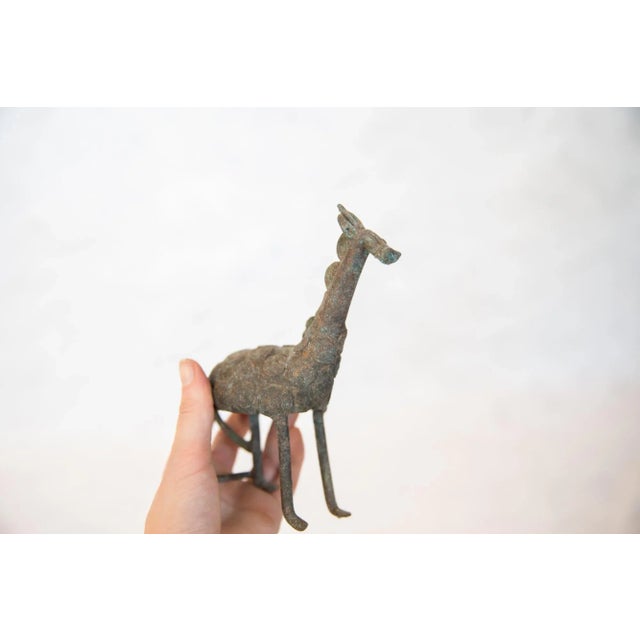 Metal Vintage African Chubby Oxidized Copper Giraffe For Sale - Image 7 of 8