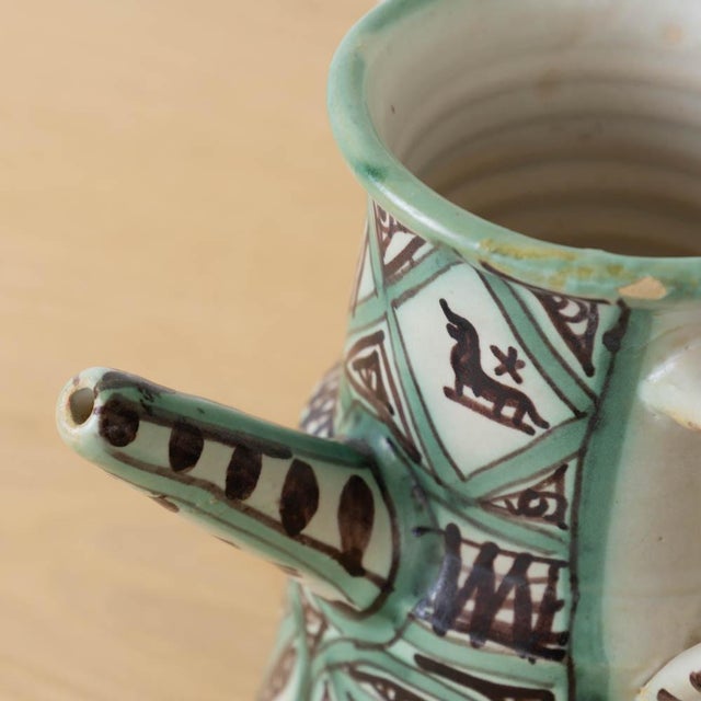 Ceramic 1960s Spanish Ceramic Painted Pitcher by Domingo Punter, Signed For Sale - Image 7 of 12