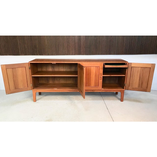 Vintage Danish Solid Teak Sideboard, 1960s For Sale - Image 4 of 18