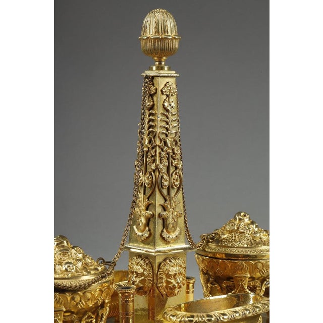Empire Period Gilt Bronze Obelisk Inkwell, 1810 For Sale - Image 9 of 18