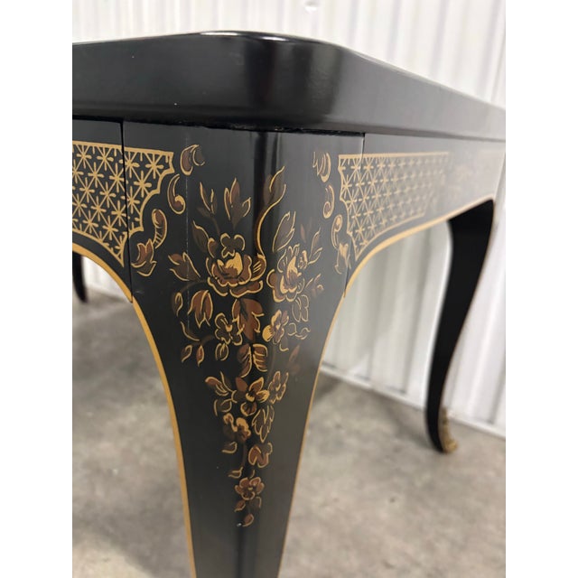 Drexel Heritage Et Cetera Chinoiserie Black & Burl End Tables- A Pair For Sale - Image 9 of 12
