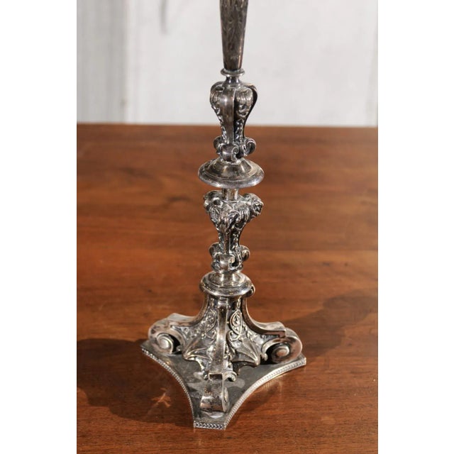 19th Century English Late Victorian Epergne with Silver Base and Crystal Vase For Sale - Image 11 of 12