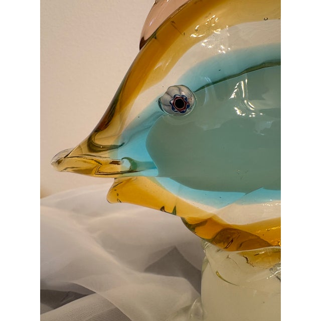 Murano 1960s Murano Aqua, Brown and Pink Blown Glass Sculpture For Sale - Image 4 of 7