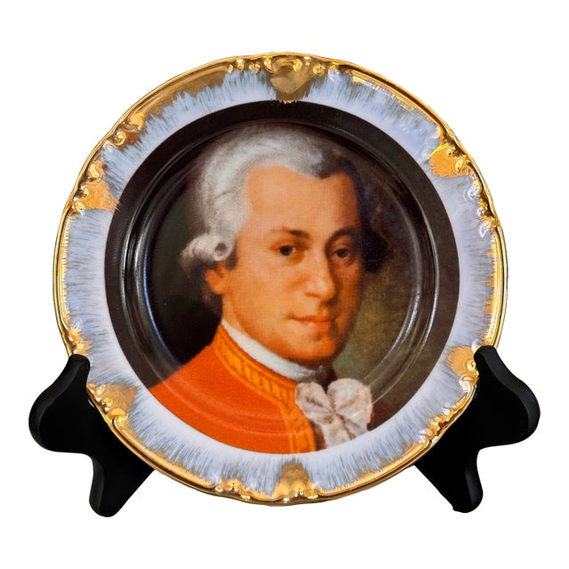 Vintage Wolfgang Amadeus Mozart Decorative Plate For Sale