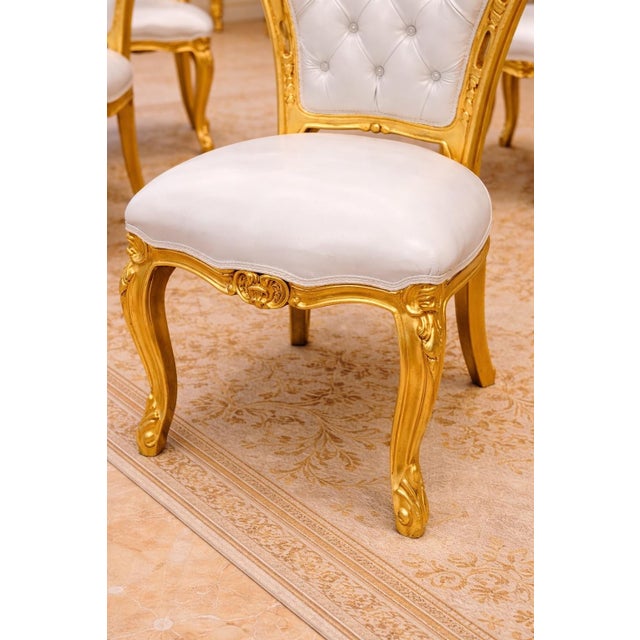 Late20C Italian Baroque Gold Beech Dining Chairs-Set of 4 Pc For Sale - Image 6 of 10