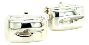 1990s Pair of Gucci Estate Mens Cufflinks Silver