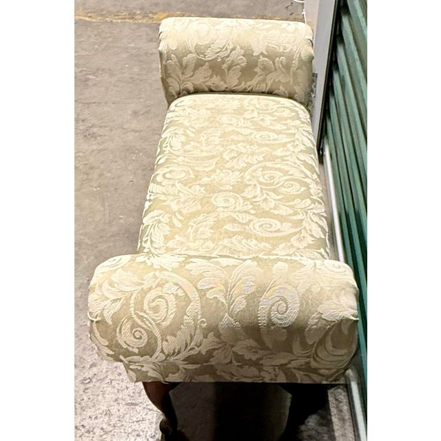 Late 20th Century Queen Anne Style Rolled Arm Bench For Sale - Image 4 of 8