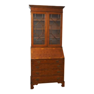 Yorkshire House English Yew Wood Secretary Desk