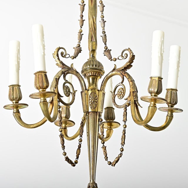French 19th Century Gilt Bronze Chandelier For Sale - Image 13 of 16
