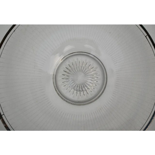 Metal Vintage Heisey Art Deco Style Etched Glass Round Platter For Sale - Image 7 of 13