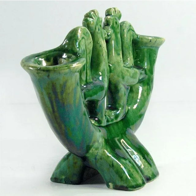 1960s Vintage Folk Ceramic Candleholder, 1960s. For Sale - Image 5 of 11