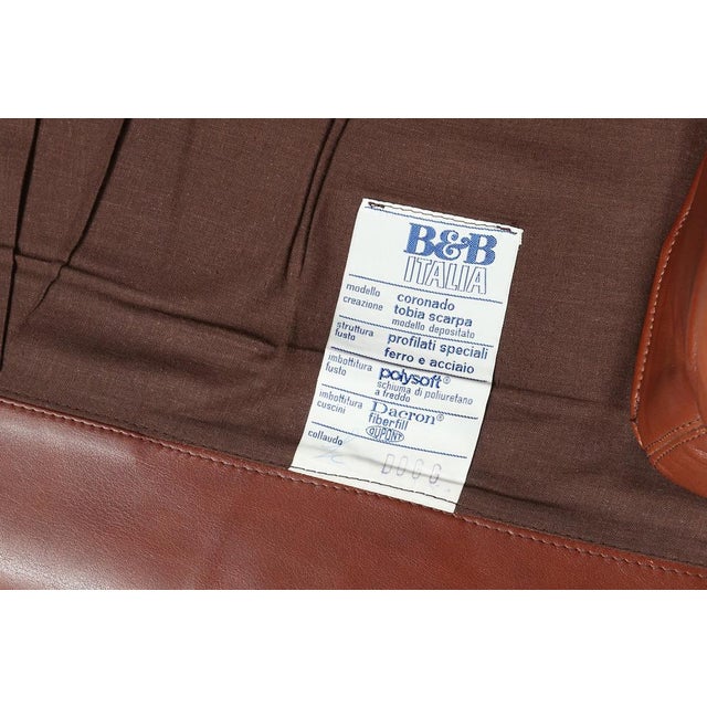 Coronado Lounge Chair in Brown Leather by Tobia Scarpa for B&B Italia, Italy, 1960s For Sale - Image 16 of 17