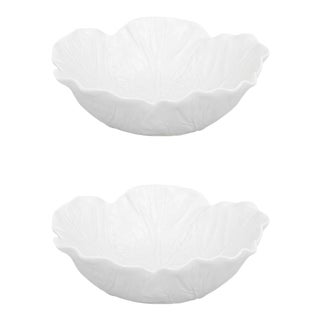 Bordallo Pinheiro Cabbage Bowl 27 oz - Individual Salad Bowl, Beige, Set of 2 For Sale