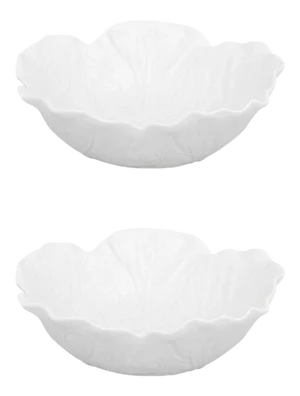 Bordallo Pinheiro Cabbage Bowl 27 oz - Individual Salad Bowl, Beige, Set of 2
