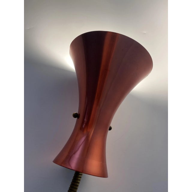 Mid-Century Modern Vintage German Wall Lamp with Metallic Pink Screen, 1950 For Sale - Image 3 of 10