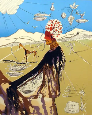 Salvador Dali "The Goddess" Hand Signed Authentic Limited Edition Lithograph Unframed