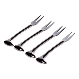 Sable 4-Piece Set Cheese & Cocktail Forks, Nickel For Sale