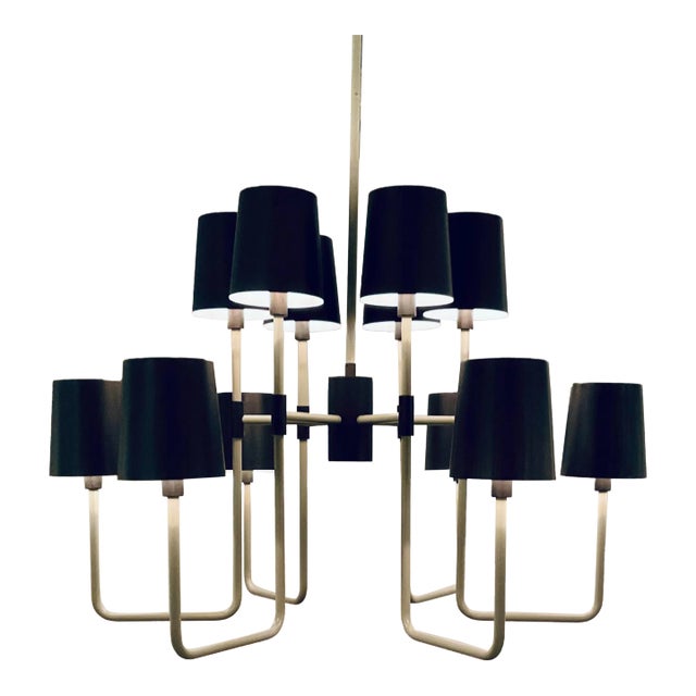 Arteriors Industrial Modern Smoked Bronze Bedford Chandelier For Sale
