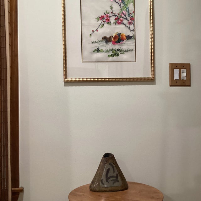 Brown Vintage Stoneware Pottery Asian Style Abstract Vase Art Studio For Sale - Image 8 of 13