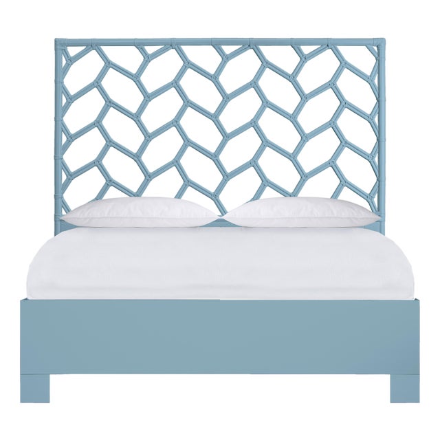 Silas Platform Bed Queen - Pool Blue For Sale