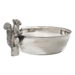 Midcentury Silverplate Squirrel Trinket Dish For Sale