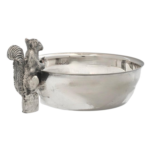 Midcentury Silverplate Squirrel Trinket Dish For Sale