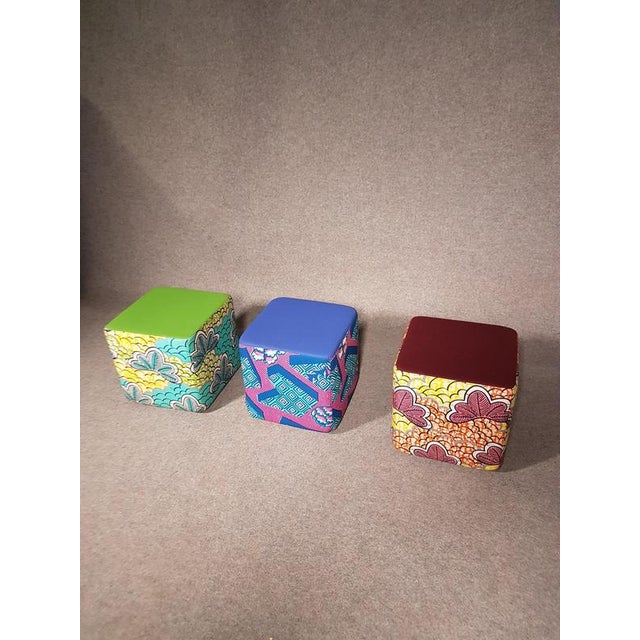 Dot Point Ottomans by Michiel van der Kley for Lande, Set of 3 For Sale - Image 15 of 18