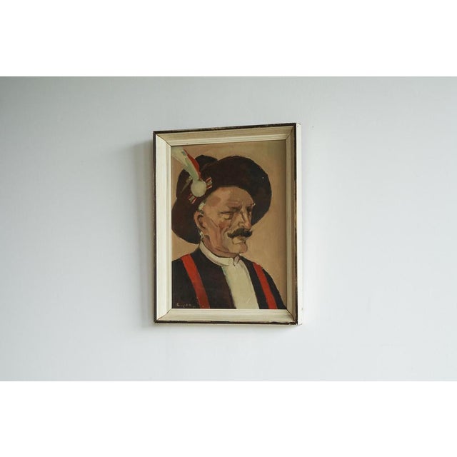1960s Remy De Pillecyn, Man with Hat, Oil on Canvas, 1964, Framed For Sale - Image 5 of 11