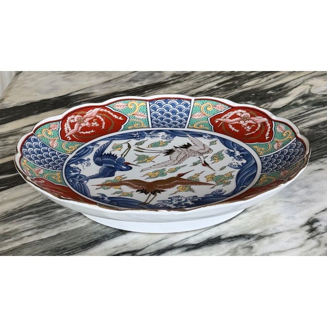 Made in Japan Imari Crane Motif Large Bowl For Sale - Image 14 of 18