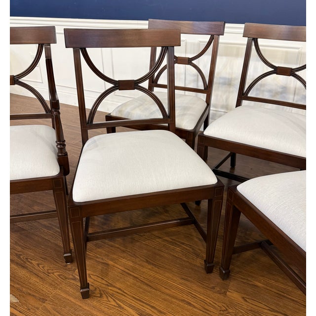 Set of Eight Adams Style Mahogany Dining Chairs by Leighton Hall - Showroom Samples For Sale - Image 13 of 14