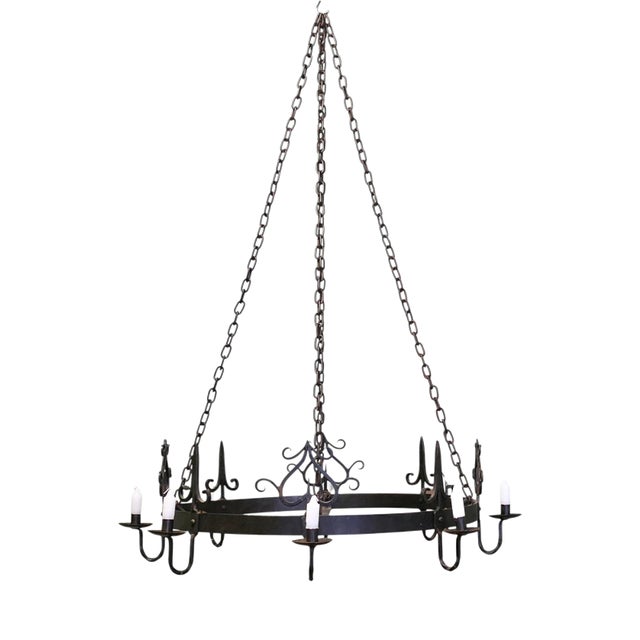 Antique French Gothic Castle Chandelier, 1900 For Sale