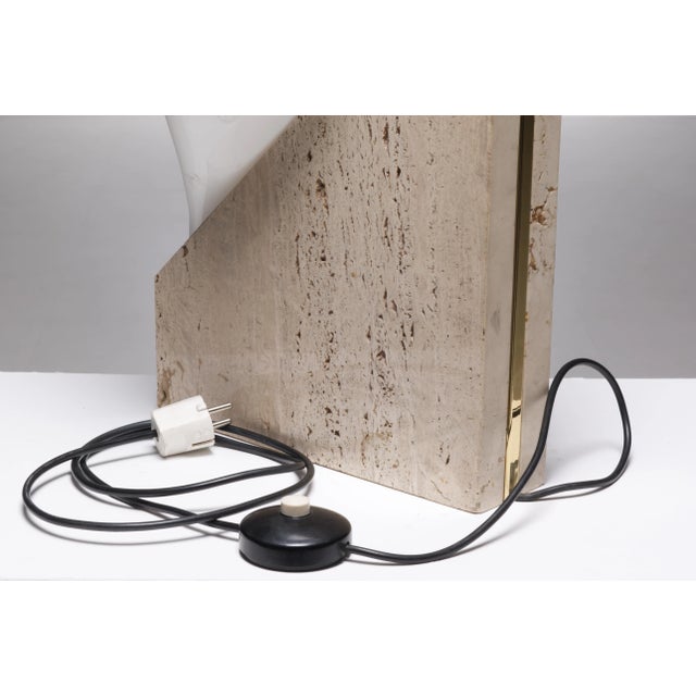 Large Travertine Table Lamp, 1975 For Sale - Image 14 of 15