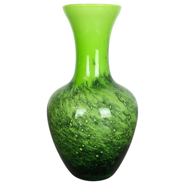Large Vintage Green Pop Art Vase from Opaline Florence, Italy For Sale - Image 14 of 14