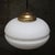 Metal Mid-Century White Matte Opaline Glass and Brass Pendant Lights For Sale - Image 7 of 9