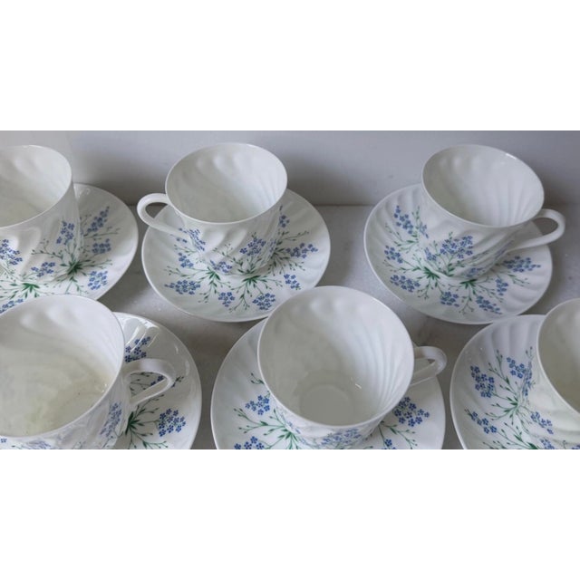 Ceramic 1990s Lomonosov Bone China Porcelain LFZ Coffee Tea Cup Saucer Set of 6 For Sale - Image 7 of 13