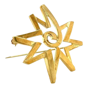 Paloma Picasso for Tiffany & Co. Celestial Star Geometric Pin Brooch in 18k