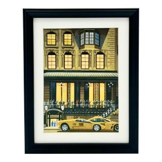 Vintage the 21 Club Nyc Restaurant Framed Postcard For Sale