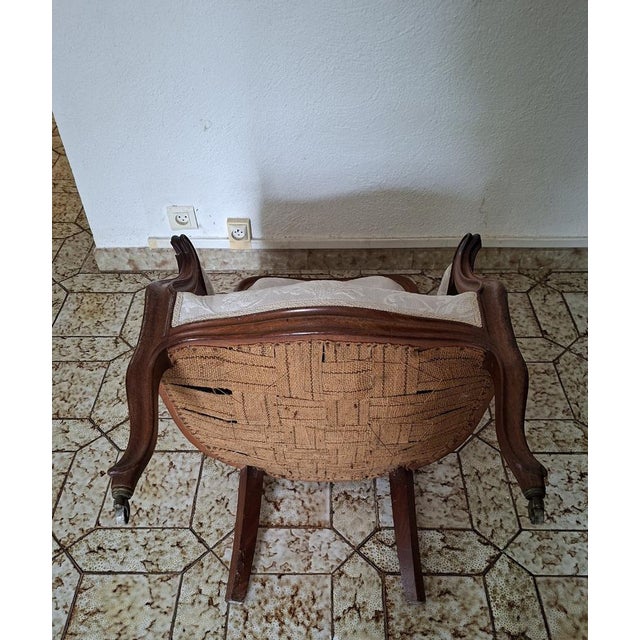 Louis Philippe Cabriolet Armchair in Mahogany, 19th Century For Sale - Image 3 of 8