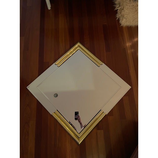 Dimensions: 42” H × 42” W Orientation: Designed to hang on the diagonal. Yet could sit atop a flat surface This vintage...