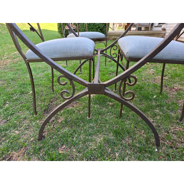 Early 21st Century Wrought Iron Dining Set, 5 Pieces For Sale - Image 5 of 6