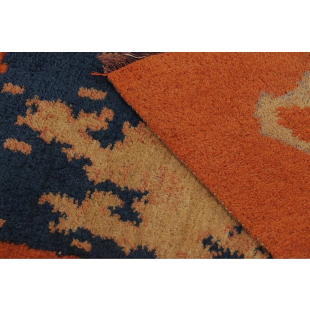 Orange Vintage Swedish Rya Runner, Orange With Lion and Royal Crown Motif - Rug & Kilim For Sale - Image 8 of 8