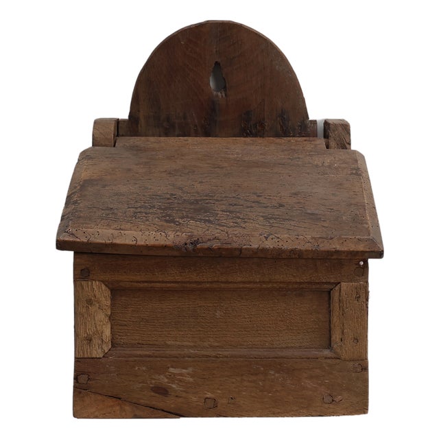 Antique French Oak Wall Salt Box, France, 1850 For Sale