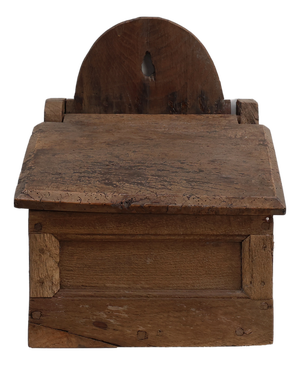 Antique French Oak Wall Salt Box, France, 1850