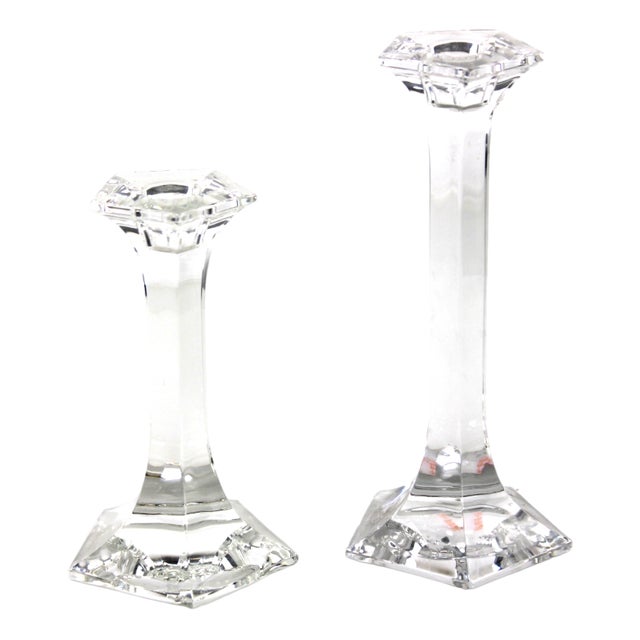 Pentagon Candleholders by C.J.Riedel for Riedel Glas, 1970s, Set of 2 For Sale