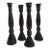 Mid 20th Century Vintage Hand-Carved Ebonized Wood Candlesticks- Set of 4 For Sale