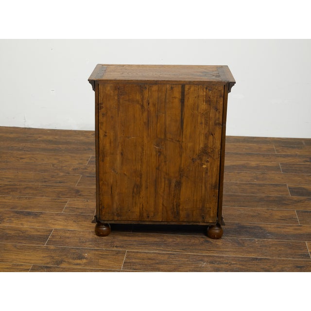 Italian 1820s Small Oak Cabinet with Single Door and Geometric Carved Motif For Sale - Image 11 of 11