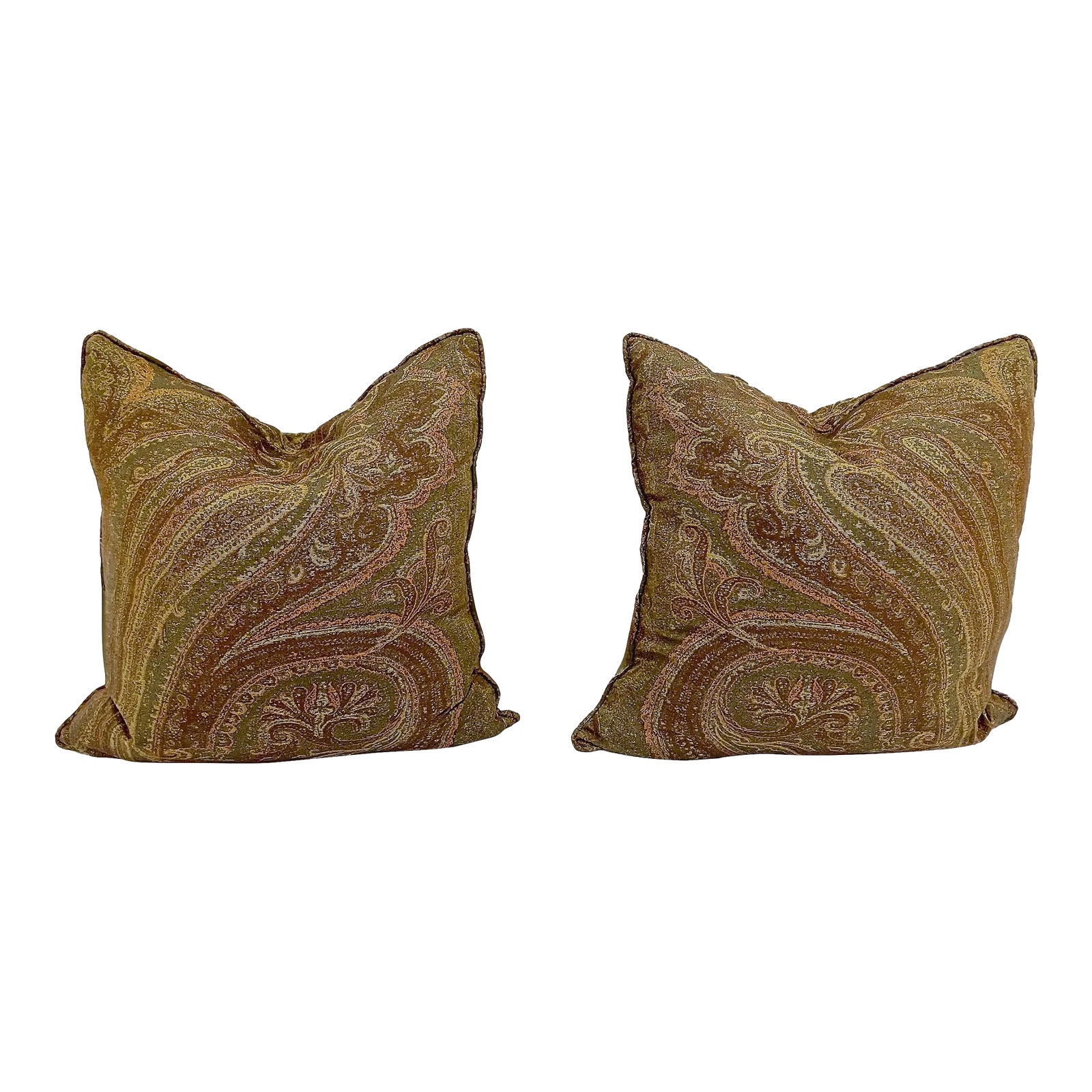 Vintage Custom Ralph Lauren Paisley Pillows, Pr Chairish