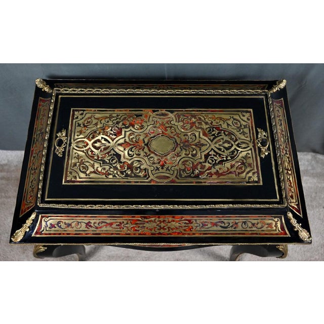 Metal Mid-19th Century Napoleon III Marquetry Jardinière For Sale - Image 7 of 18