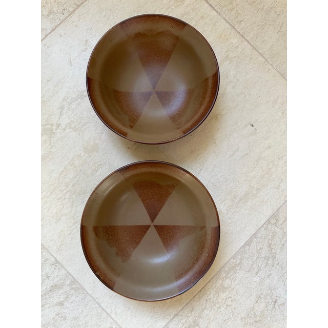 Vintage Handpainted Clay Japanese Noodle/ Serving Bowls With Cypher - Set of 6 For Sale - Image 10 of 15