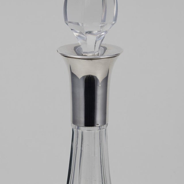 Silver 20th Century Art Deco French Silver & Cut Glass Decanter, 1920s For Sale - Image 8 of 14